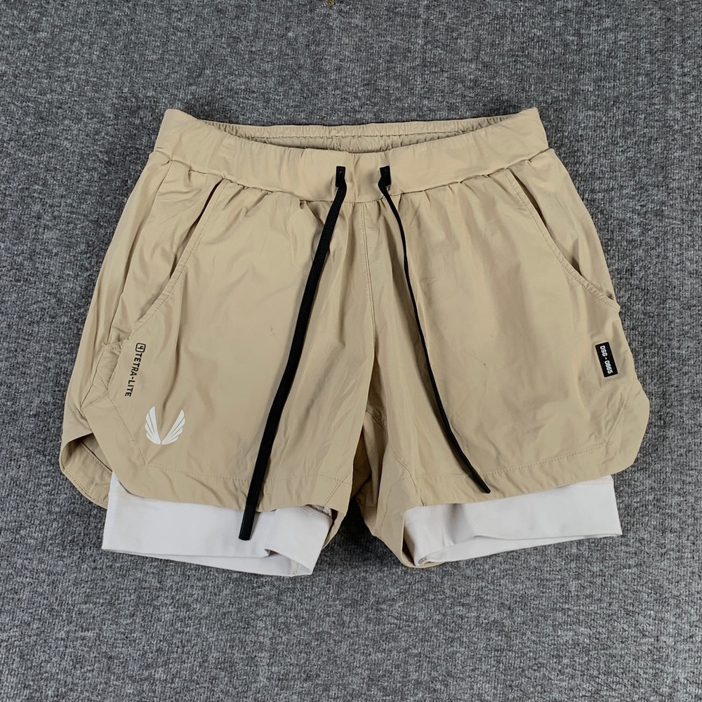 ASRV Shorts Men Medium Tetra Lite Performance Athleisure Run Gym Lined Brown